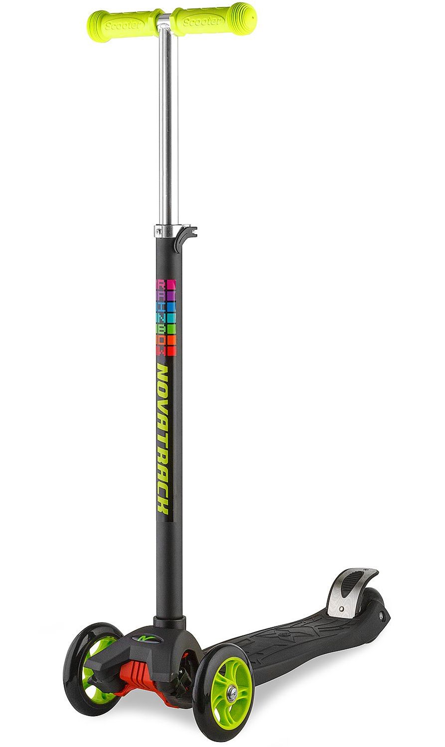 Самокат-кикборд Novatrack RainBow, подростковый, max 70кг, зеленый 117729