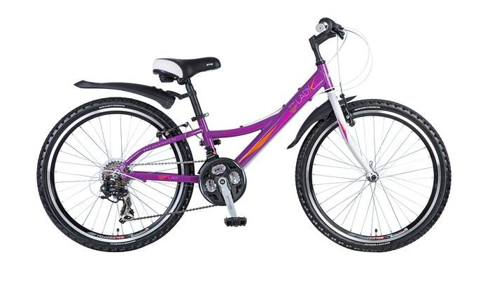 NOVATRACK Lady 24" Велосипед детский 24" 21 скоростей рама сталь фиолетовый
